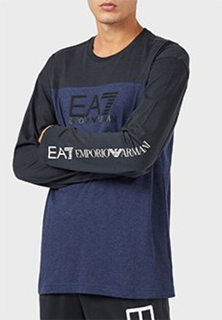 Голубая футболка EMPORIO ARMANI