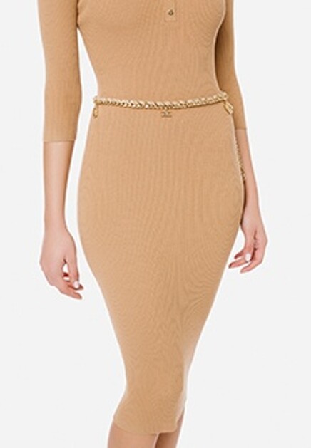 Платье облегающее с V-образным вырезом ELISABETTA FRANCHI