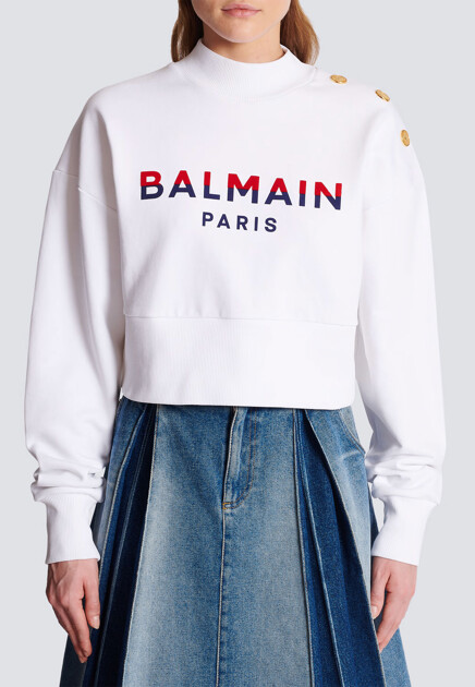 Свитшот BALMAIN  - Хлопок - цвет белый