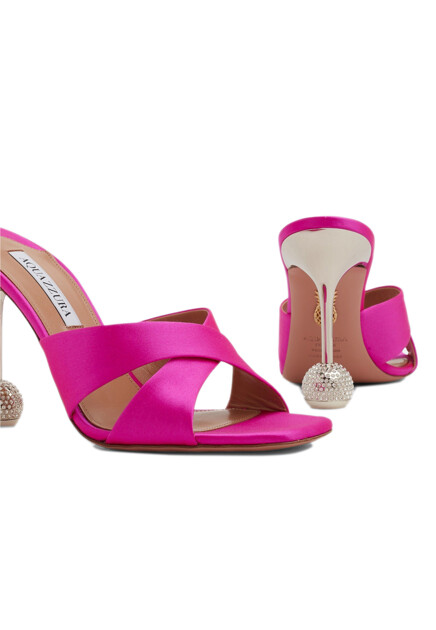Мюли AQUAZZURA  - Текстиль - цвет розовый