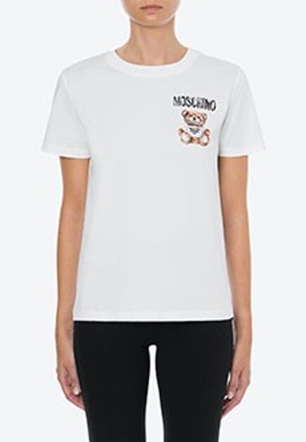 Хлопковая футболка Painted Teddy Bear MOSCHINO