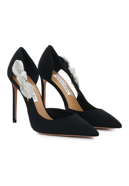Замшевые туфли с декором  AQUAZZURA - ИТАЛИЯ