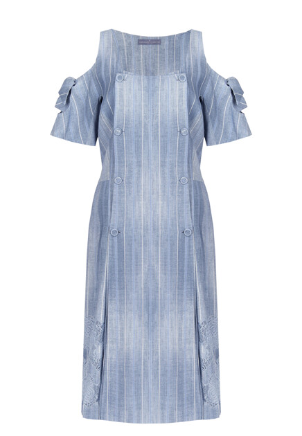 Платье из вискозы с кружевом ERMANNO SCERVINO
