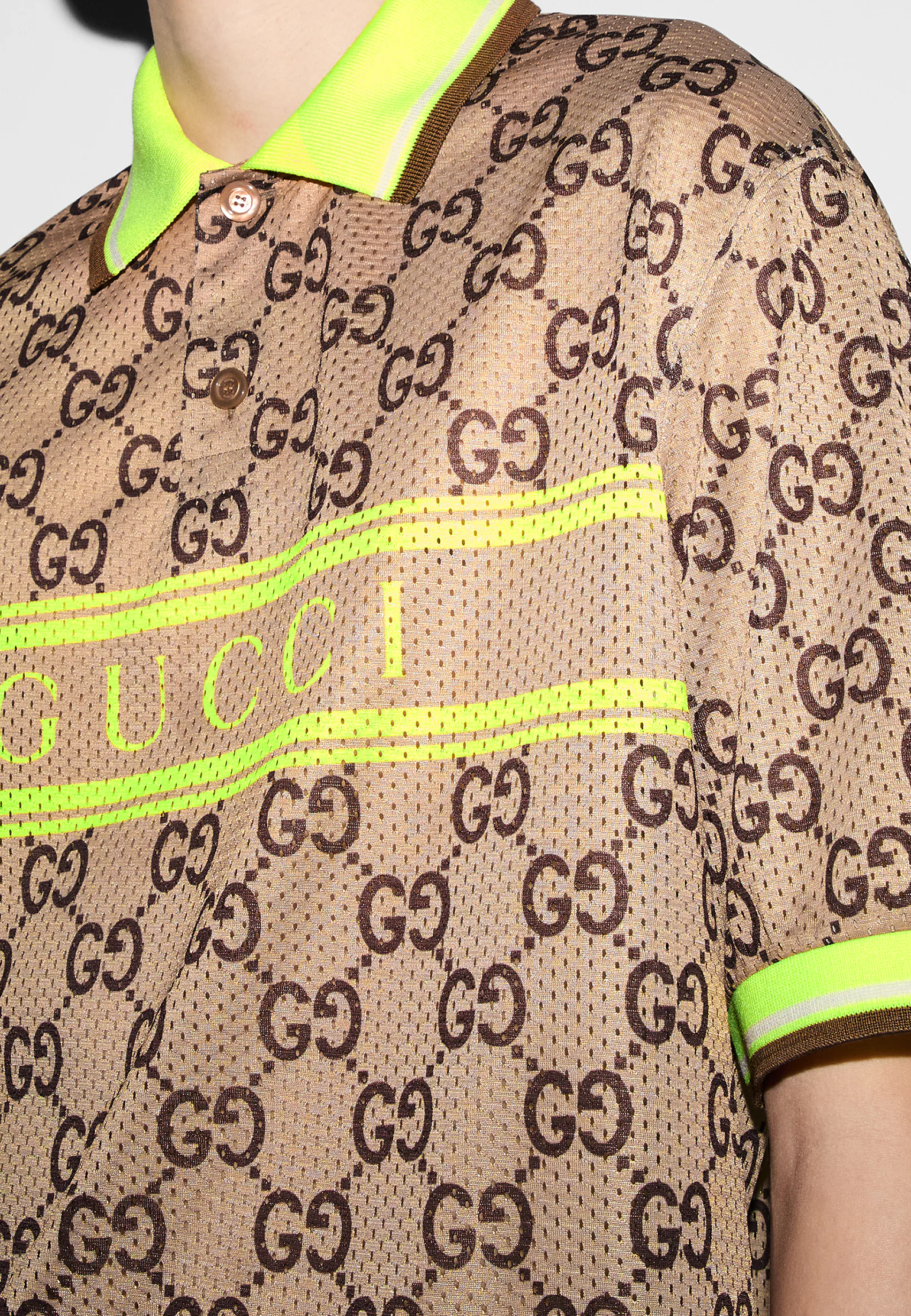 Поло с логотипированным принтом GUCCI