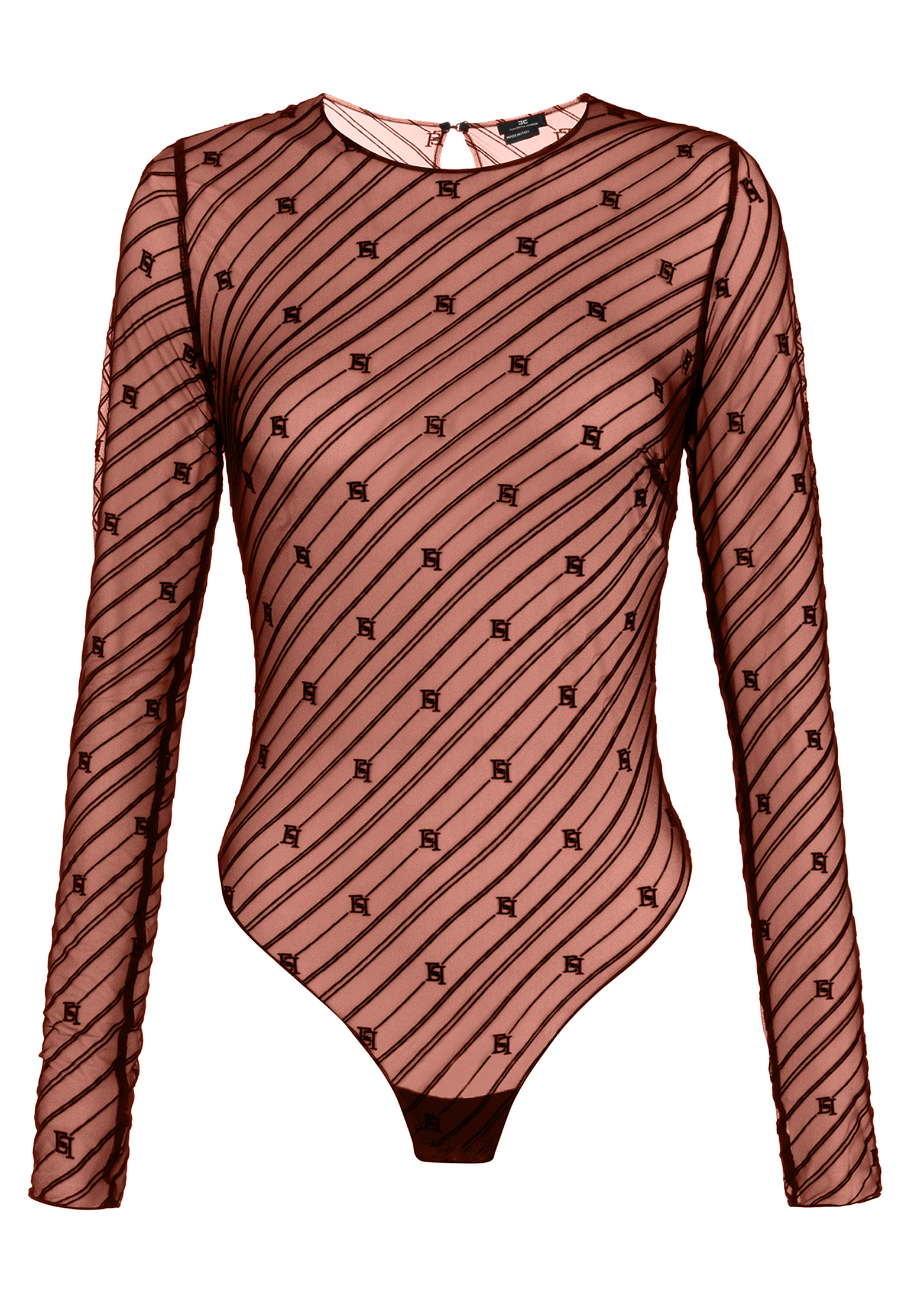 Боди из тюля с флокированным рисунком ELISABETTA FRANCHI