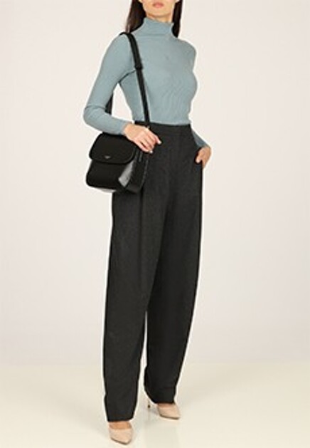 Широкие брюки из шерсти и кашемира GIORGIO ARMANI