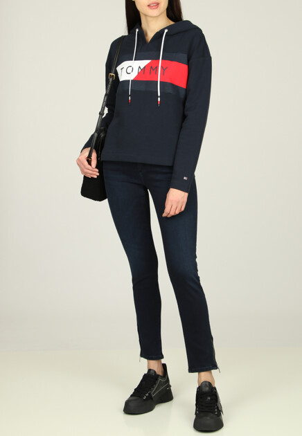 Худи из хлопка с логотипорованным принтом TOMMY HILFIGER - США