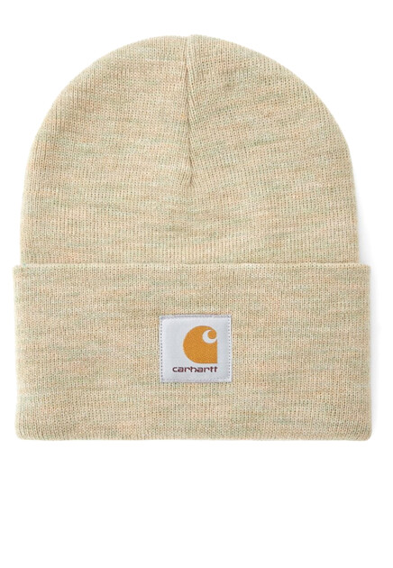 Бежевая шапка с логотипом  CARHARTT WIP