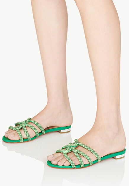 Сланцы с декором из страз AQUAZZURA