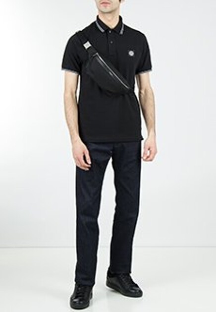Поло из хлопка с нашивкой STONE ISLAND