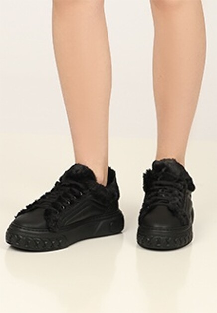 Кеды с меховой отделкой CASADEI