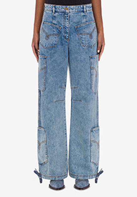 Широкие джинсы с карманами MOSCHINO JEANS