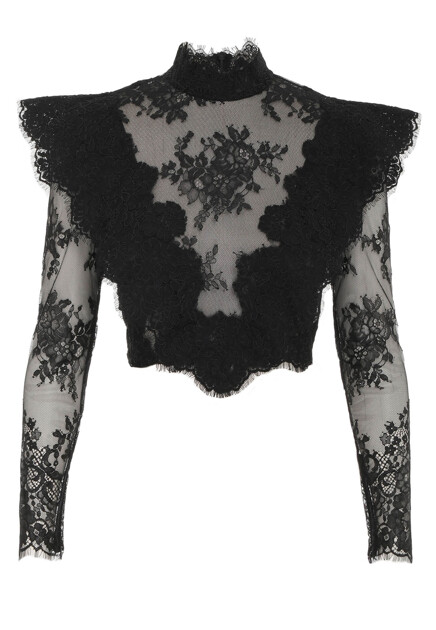 Укороченная блуза с кружевом  ZIMMERMANN