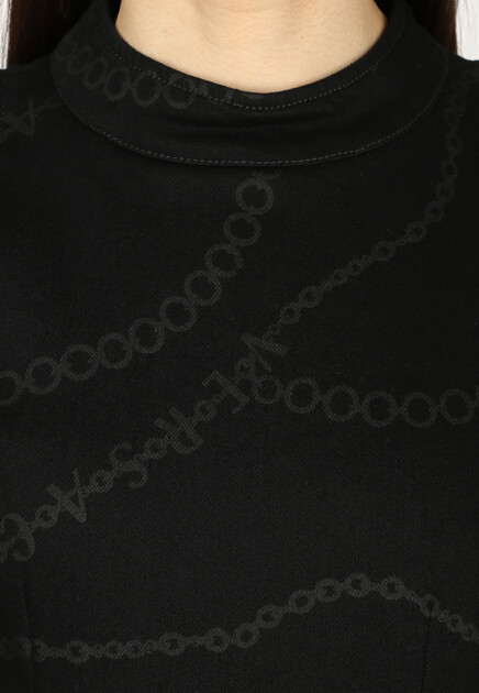 Хлопковое платье со сплошным принтом VERSACE JEANS COUTURE