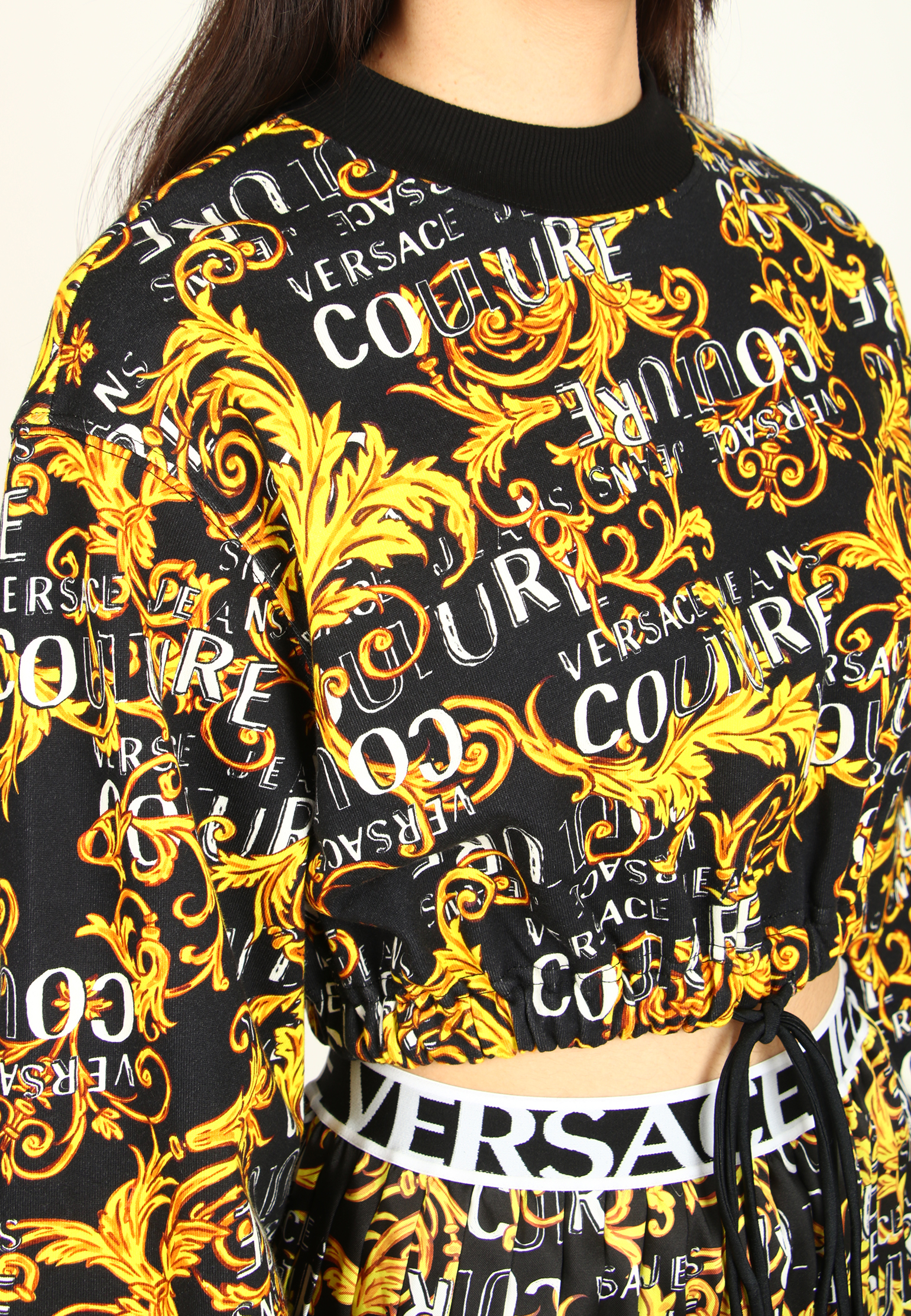 Укороченный свитшот с принтом  VERSACE JEANS COUTURE