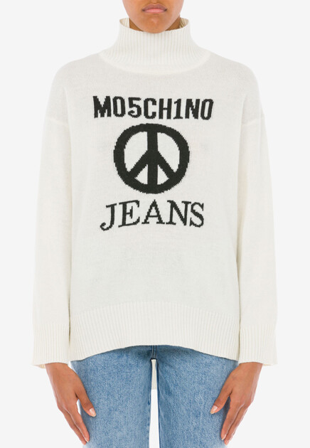 Свитер с интарсией MOSCHINO JEANS - ИТАЛИЯ
