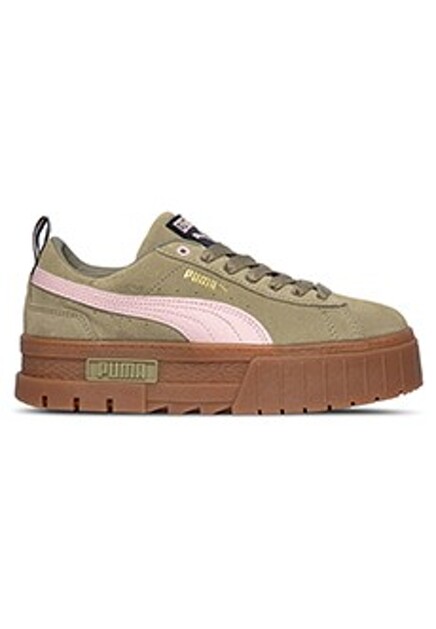 Оливковые кеды на платформе PUMA