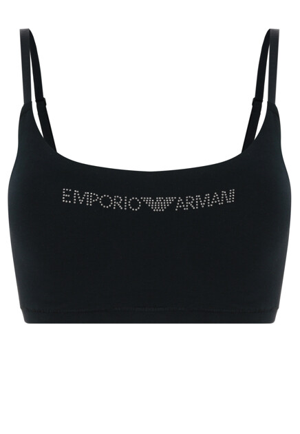 Топ с логотипом из страз EMPORIO ARMANI Underwear