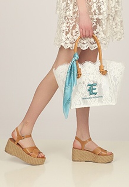 Сумка шоппер LoveLace с голубым платком ERMANNO SCERVINO