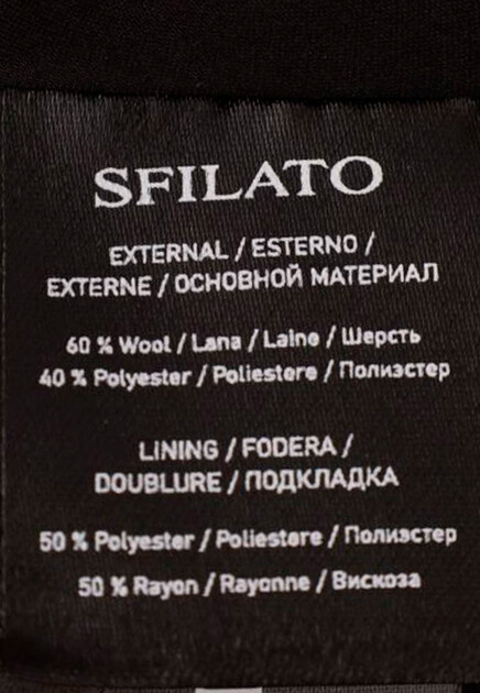 Юбка SFILATO  - Полиэстер, Шерсть - цвет черный