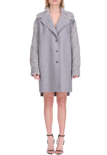Пальто с трикотажными элементами ERMANNO SCERVINO