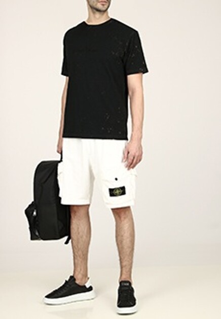 Футболка с вышитым логотипом STONE ISLAND