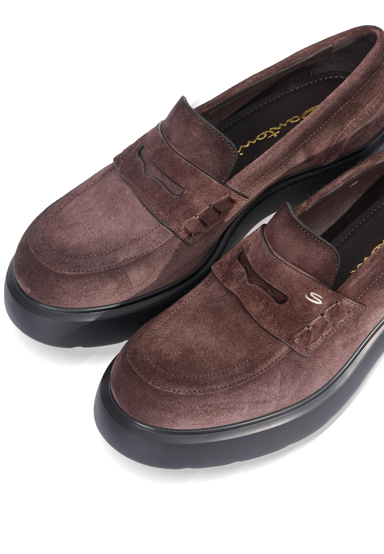 Лоферы SANTONI  - Замша - цвет коричневый