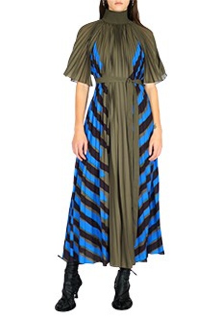 Плиссированное миди-платье с принтом PROENZA SCHOULER