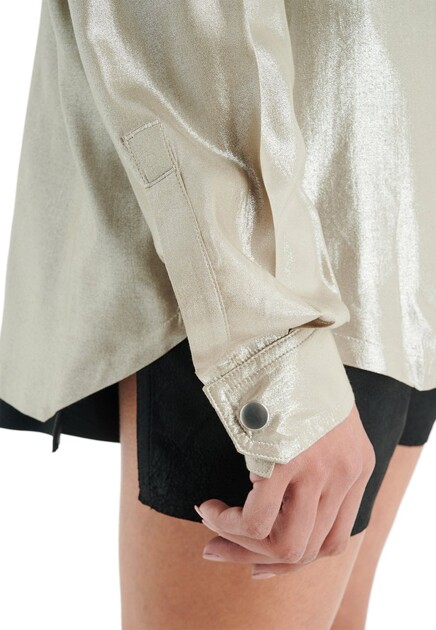 Рубашка с металлическим эффектом RICK OWENS - США