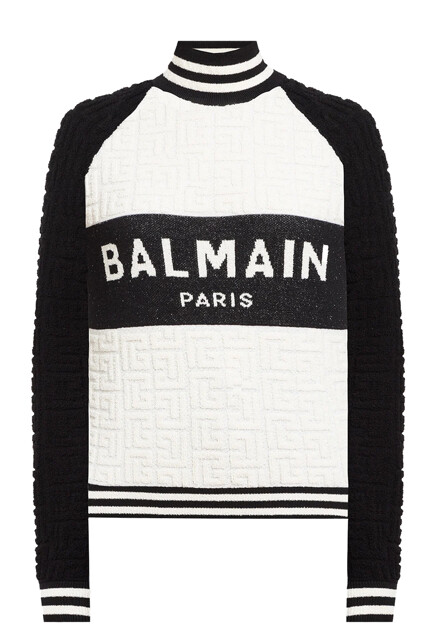 Свитер с крупным логотипом  BALMAIN