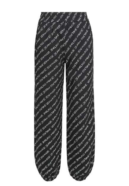 Хлопковые брюки со сплошным логотипированным паттерном VERSACE JEANS COUTURE