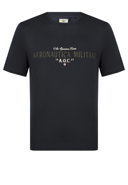 Хлопковая футболка с логотипом AERONAUTICA MILITARE