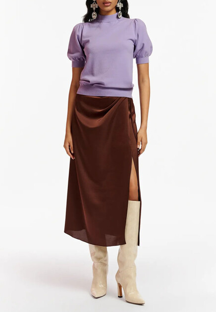 Юбка ESSENTIEL  - Полиэстер, Переработанный полиэстер - цвет коричневый