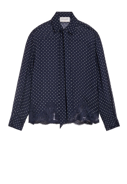 Блуза из вискозы с кружевом ERMANNO FIRENZE