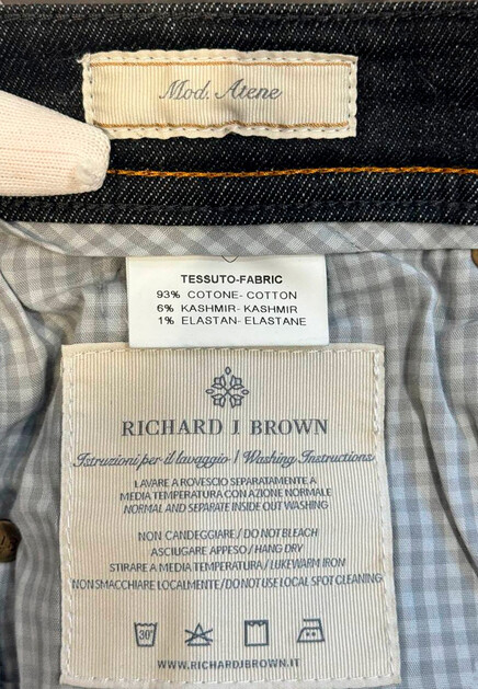 Джинсы из хлопка и кашемира RICHARD J. BROWN - ИТАЛИЯ