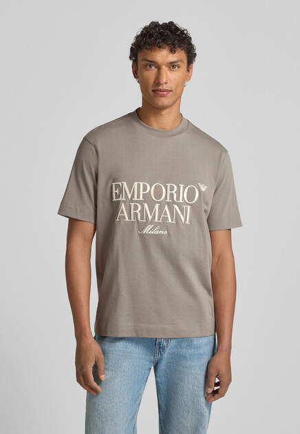 Футболка EMPORIO ARMANI  - Хлопок - цвет серый