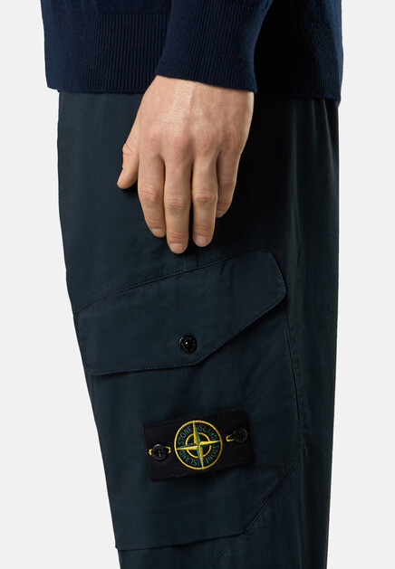 Брюки STONE ISLAND  - Хлопок - цвет синий