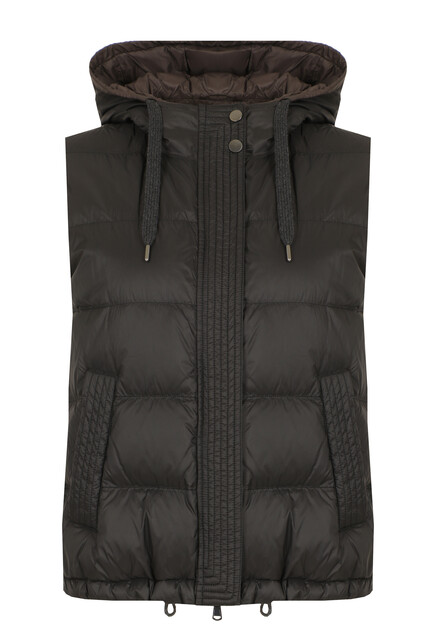 Стёганый жилет с капюшоном BRUNELLO CUCINELLI