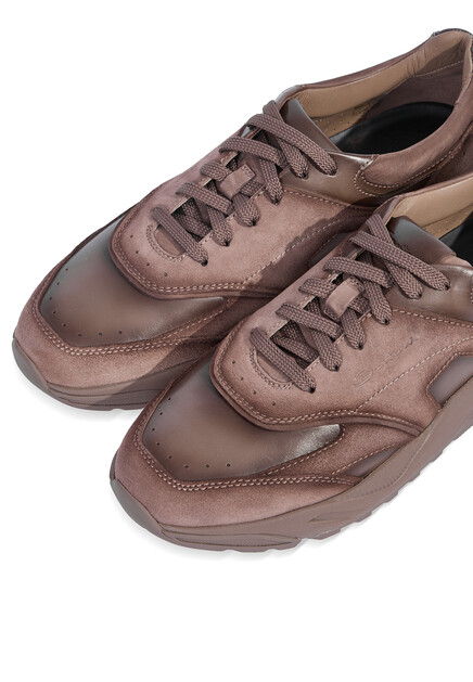 Кроссовки SANTONI  - Кожа - цвет коричневый