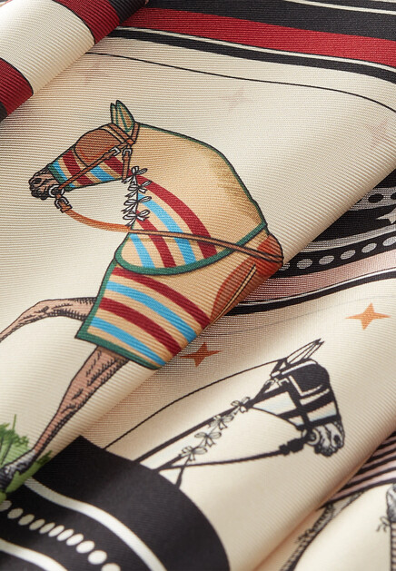 Коричневый платок HERMES