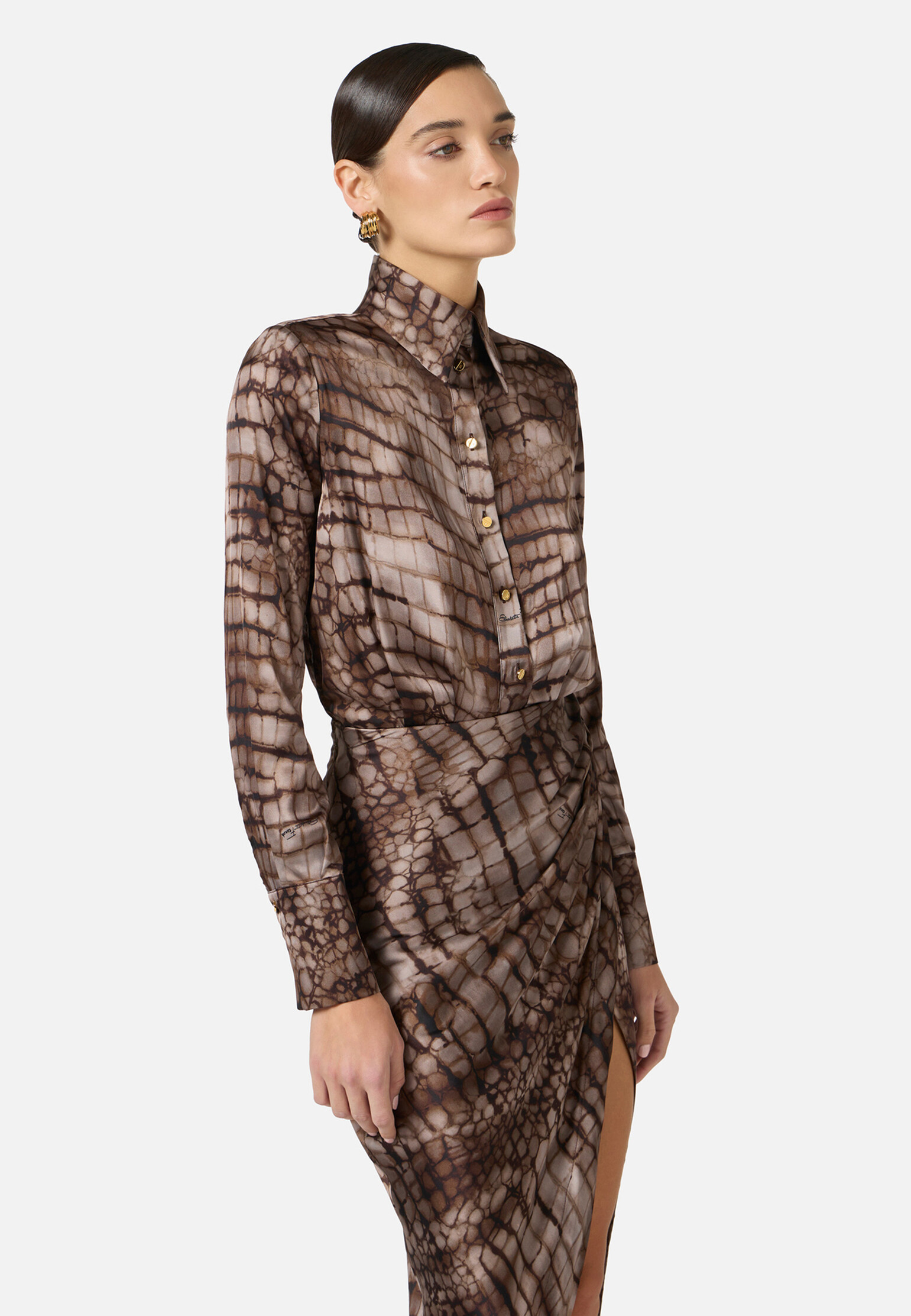 Платье ELISABETTA FRANCHI  - Вискоза - цвет коричневый