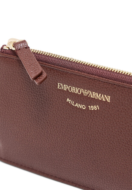 Кардхолдер EMPORIO ARMANI  - Кожа - цвет коричневый