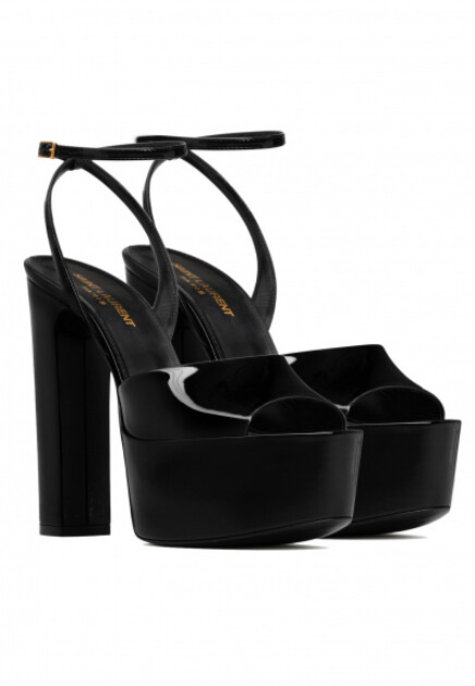 Черные босоножки на платформе SAINT LAURENT