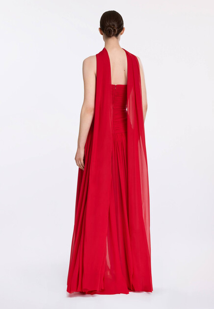 Платье ELIE SAAB  - Шелк - цвет красный