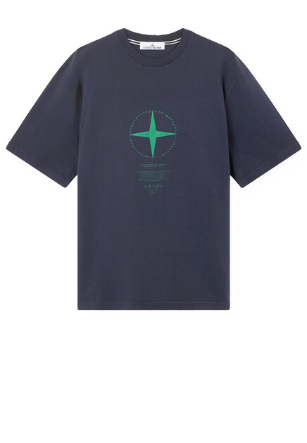 Хлопковая футболка с принтом STONE ISLAND