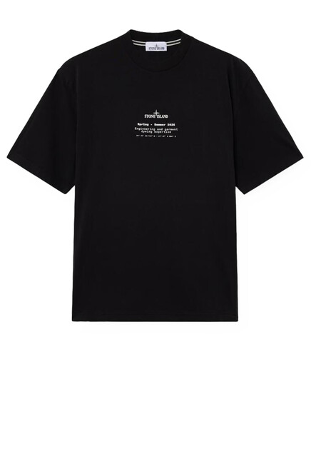 Хлопковая футболка с принтом на спине STONE ISLAND