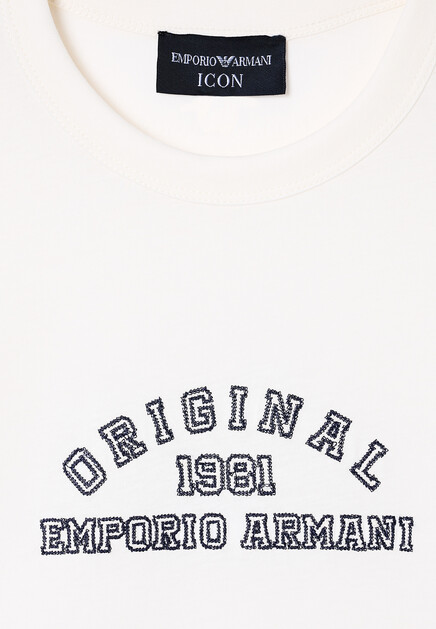 Футболка EMPORIO ARMANI  - Хлопок - цвет белый
