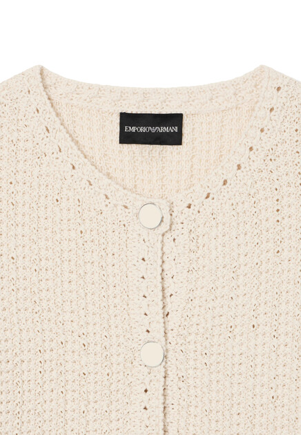 Кардиган EMPORIO ARMANI  - Хлопок, Полиэстер - цвет бежевый