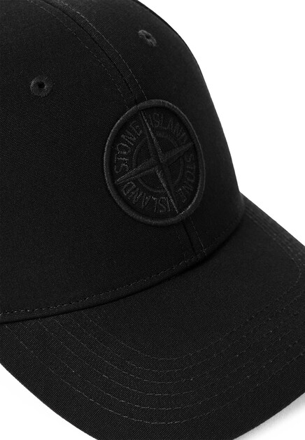 Бейсболка STONE ISLAND  - Хлопок - цвет черный