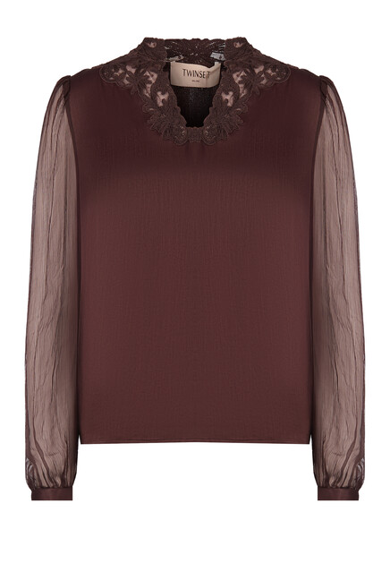Блуза с кружевной вставкой TWINSET Milano